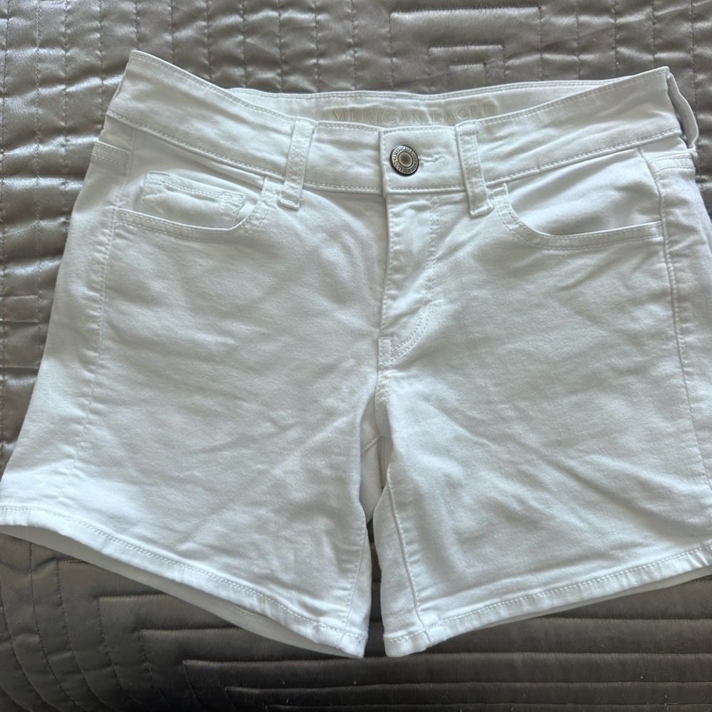 American Eagle White Jean Shorts